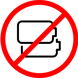 Spare batteries forbidden